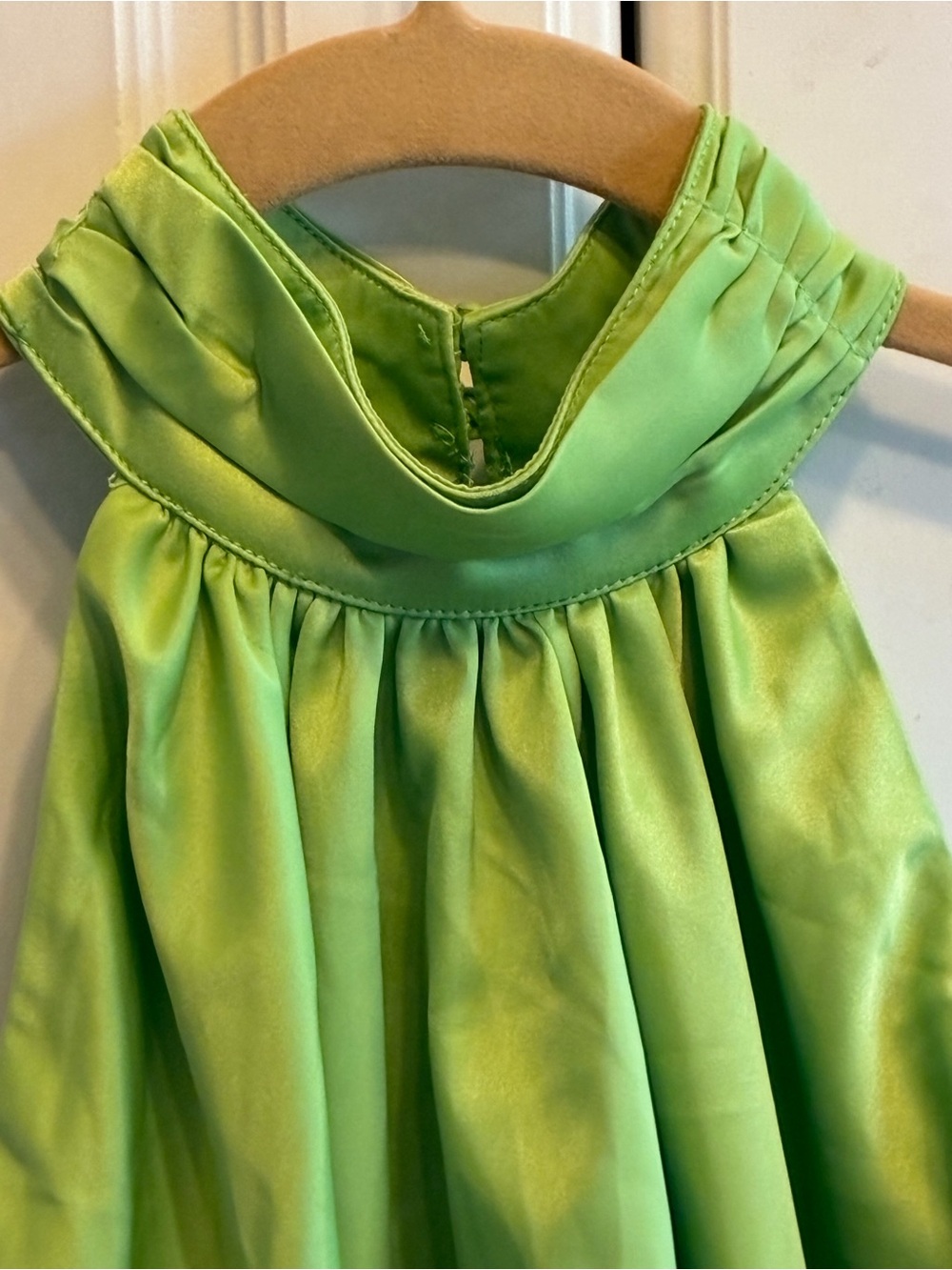 Fashion Nova lime green Gemma Satin Halter Top, Size: XS - Picture 2 of 10